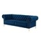 Homeroots 91" Navy Blue Velvet Chesterfield Solid Wood Sofa 543957 - alternate 7