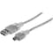 Manhattan Hi-Speed USB 2.0 A Male to Mini-B Male Device Cable, 6', Translucent Silver 333412 - alternate 1
