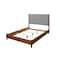 Homeroots Brown and Gray Solid Wood And Linen Queen Bed Frame 524794 - alternate 4