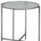 Homeroots 22" Clear and Silver Glass and Distressed Steel Round End Table 632661 - alternate 4