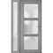 Vdomdoors Front Exterior Prehung FiberGlass Door Frosted Glass / Manux 8552 Grey Ash / Sidelight Exterior Win MANUX8552EXD-SS-W36+12 x H80-Right-hand Inswing - alternate 3