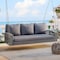 Homeroots 69" Gray Metal Outdoor Swing Chair with Gray Cushion 625695 - alternate 3