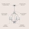 Jonathan Y Laura 23" Crystal/Metal LED Chandelier, Chrome JYL7402A - alternate 8