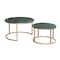 Homeroots Set Of Two Green and Gold Genuine Marble and Iron Round Frame Nested Coffee Tables, 2PK 716251 - alternate 3