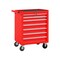 Homeroots 15" Red Multi-Tier Steel Rolling Cabinet With Lid 714597 - alternate 1