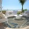 Homeroots 8' Taupe Blue And Beige Round Geometric Washable Indoor Outdoor Area Rug 594817 - alternate 5
