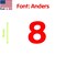 Aacc Self-Adhesive Vinyl Number: 8, Size: 7 cm. Color: Red Font: Anders, 4PK AACC-Anders-N8-Red-M7x4 - alternate 1
