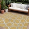Homeroots 8' X 10' Gold Gray And Ivory Abstract Washable Indoor Outdoor Area Rug 600531 - alternate 1