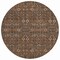 Homeroots 8' Round Chocolate Round Floral Washable Non Skid Indoor Outdoor Area Rug 564316 - alternate 4