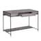 Homeroots 43" Brown and Black Wood and Metal H-Shape Computer Desk 568038 - alternate 3