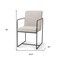 Homeroots Beige and Black Upholstered Cushion And Metal Dining Arm Chair 605663 - alternate 3