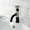 Kingston Brass One-Handle Single-Hole Bathroom Faucet with Push Pop-Up Drain, Matte Black/Polished Nickel KS2826CG - alternate 2
