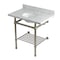 Kingston Brass 36-Inch Carrara Marble Console Sink with Brass Legs and Shelf, 8-Inch, 3-Hole KVPB36MBB8 - alternate 1