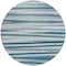 Homeroots 8' Teal Blue Gray And Ivory Round Striped Washable Indoor Outdoor Area Rug 597363 - alternate 5