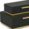 Homeroots Set of Two Black And Gold Nesting Decorative Storage Boxes With Lids, 2PK 712919 - alternate 5