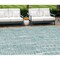 Homeroots 10' X 14' Teal Blue And Ivory Abstract Washable Indoor Outdoor Area Rug 588521 - alternate 1