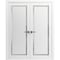 Sartodoors Solid French Double Doors 64 x 96in, Planum 0888 Painted White W/ Frosted Glass PLANUM0888DD-BEM-6496 - alternate 6