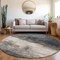 Homeroots 8' Gray Black And Brown Round Abstract Washable Indoor Outdoor Area Rug 603025 - alternate 3