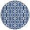 Homeroots 8' Navy Blue And Ivory Round Geometric Washable Indoor Outdoor Area Rug 594859 - alternate 1