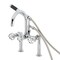 Kingston Brass 7" Center Deck-Mount Clawfoot Tub Faucet with Knurled Handle and Hand Shower, Polished Chrome AE8101RKX - alternate 1
