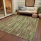 Homeroots 8' X 10' Artichoke Green And Ivory Striped Washable Indoor Outdoor Area Rug 609027 - alternate 4