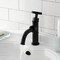 Kingston Brass One-Handle Single-Hole Bathroom Faucet with Knurled Handle and Push Pop-Up Drain, Matte Black KS2820RKX - alternate 4