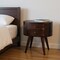 Homeroots 21" Walnut Solid Wood Oval Two Drawer Nightstand 651597 - alternate 1