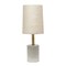 Homeroots 18" Gray And Gold Concrete Table Lamp With Khaki Drum Shade 643336 - alternate 3