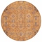 Homeroots 8' Terra Cotta Beige And Gray Round Oriental Washable Indoor Outdoor Area Rug 582142 - alternate 6