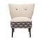 Homeroots 30" Cream Charcoal and Brown Geometric Tufted Wingback Chair 548247 - alternate 4