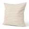 Homeroots 22" Cream And Beige Striped Linen Blend Throw Pillow Cover with Embroidery 608211 - alternate 3