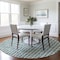Homeroots 8' Teal Blue And Ivory Round Geometric Washable Indoor Outdoor Area Rug 583320 - alternate 5