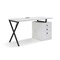 Homeroots 55" White and Black Wood and Metal Writing Desk With Three Drawers 543794 - alternate 1