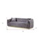 Homeroots 84" Gray Velvet Sofa And Toss Pillows 491011 - alternate 4