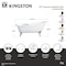 Kingston Brass 67" Cast Iron Oval Single Slipper Clawfoot Tub, No Faucet Drillings, White/Brushed Brass VCTND673122ZB7 - alternate 2