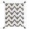 Homeroots 50" X 60" Black and White Woven Cotton Chevron Throw Blanket with Tassels 516489 - alternate 1