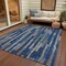 Homeroots 9' X 12' Navy Blue And Denim Blue Striped Washable Indoor Outdoor Area Rug 608956 - alternate 4