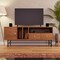Leisuremod Rochester Rectangular TV Stand with Enclosed Storage and Powder Coated Iron Legs, Walnut RTS60NW - alternate 2