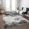 Homeroots 10' X 14' Black Gray And Ivory Abstract Washable Indoor Outdoor Area Rug 599465 - alternate 6