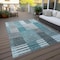 Homeroots 3' X 5' Teal Blue Aqua And Gray Striped Washable Indoor Outdoor Area Rug 581713 - alternate 4