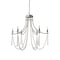 Homeroots White And Silver Candle Style Six Light Metal and Beads Dimmable Chandelier 611354 - alternate 3