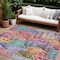 Homeroots 9' X 12' Red Gold And Teal Blue Village Houses Washable Indoor Outdoor Area Rug 577881 - alternate 1