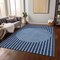 Homeroots 9' X 12' Navy Blue And Gray Striped Washable Indoor Outdoor Area Rug 597185 - alternate 4