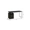 Homeroots 60" Dark Brown and Silver Computer Desk With Two Drawers 333383 - alternate 2