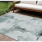 Homeroots 8' X 10' Teal Blue Silver And Gray Abstract Washable Indoor Outdoor Area Rug 582689 - alternate 1