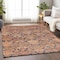 Homeroots 9' X 12' Terra Cotta And Charcoal Damask Washable Indoor Outdoor Area Rug 603393 - alternate 4