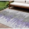 Homeroots 9' X 12' Purple Ivory And Charcoal Abstract Washable Indoor Outdoor Area Rug 582402 - alternate 1