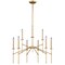 Vaxcel Kedzie 9 Light Brass Mid-Century Modern Chandelier H0180 - alternate 1