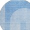 Homeroots 8' Sky Blue And Denim Blue Round Geometric Washable Indoor Outdoor Area Rug 582700 - alternate 4