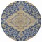 Homeroots 8' Navy Blue Beige And Brown Round Oriental Washable Indoor Outdoor Area Rug 605255 - alternate 4